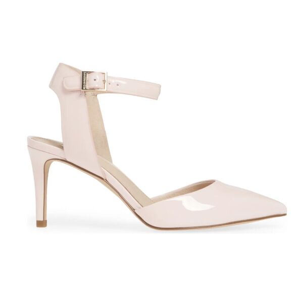 LOUISE ET CIE Kota Ankle Strap Pump in Pink Patent Leather Heels - Picture 1 of 10